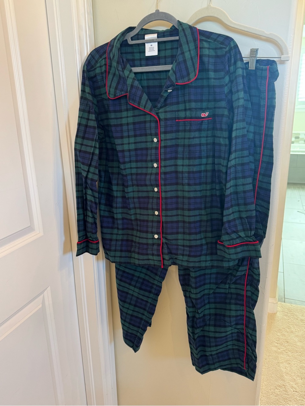 Vineyard Vines Festive Plaid Cotton Flannel Pajama Set Medium
